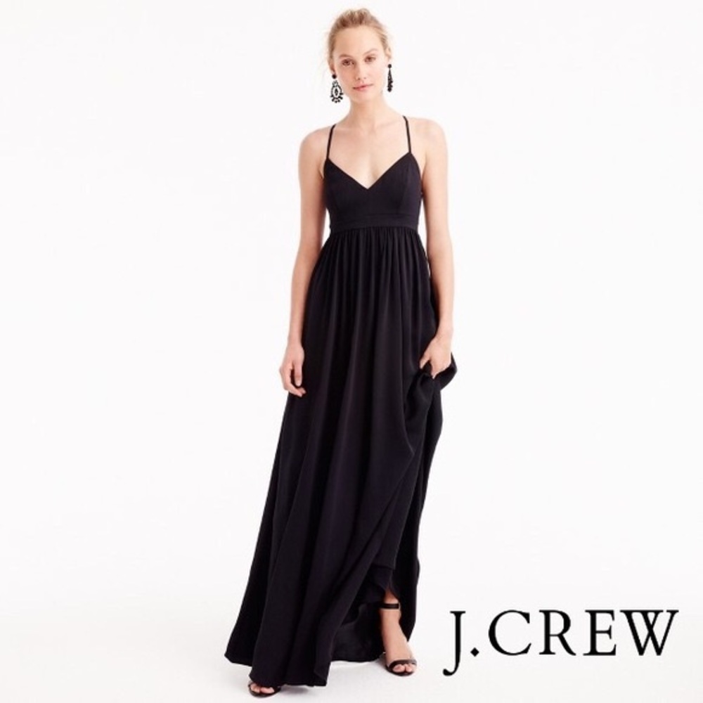 Petite Long Draper Spaghetti Strap Dress in Blue